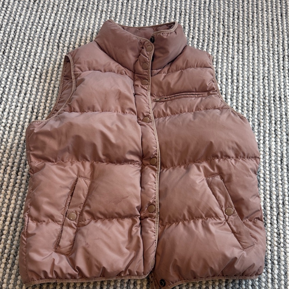 J. Crew soft rose Puffer Vest